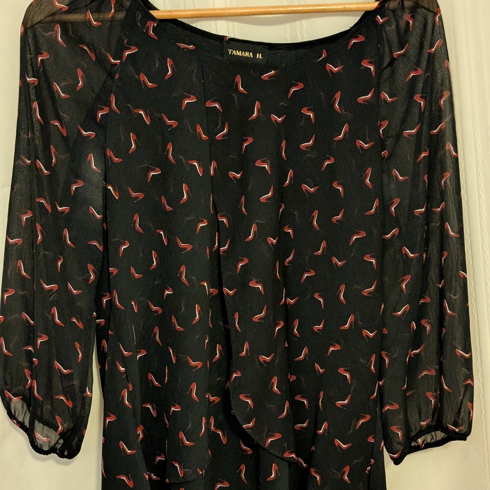 Tamara Black and Pink Women's Blouse